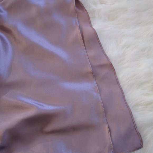 Mauve Silky Satin Sleepwear, Women Lingerie Long Slip Dress Negligee Nightgown M - Picture 3 of 10
